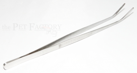 Futterpinzette Edelstahl 30cm gewinkelt