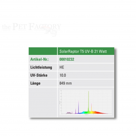 SolarRaptor T5 UV tube 21 Watt 10.0 UV-B