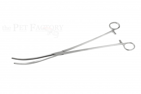 Futterzange Edelstahl 45cm gewinkelt